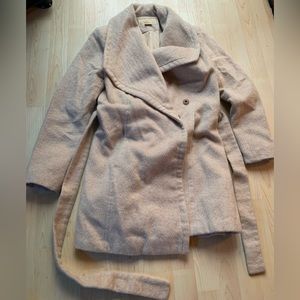 Michael Kors Belted Beige Trench/Pea Coat Size 4 Womens